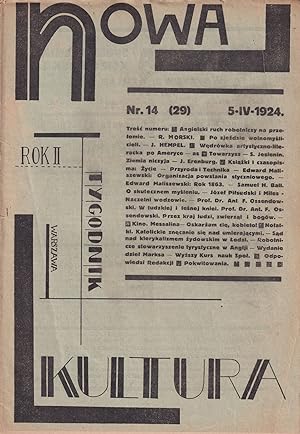 Nowa kultura: tygodnik [New Culture: a weekly], vol. II, no. 14 (29).