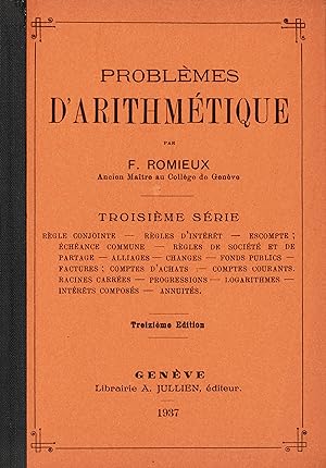 Seller image for Problmes d'arithmtique 3 for sale by Librairie Jullien