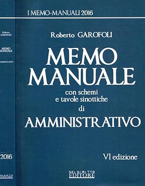 Bild des Verkufers fr Memo manuale con schemi e tavole sinottiche di amministrativo zum Verkauf von Biblioteca di Babele