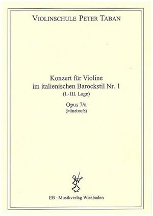 Bild des Verkufers fr Konzert im italienischen Barockstil Nr.1 op.7afr Violine und Klavier zum Verkauf von AHA-BUCH GmbH