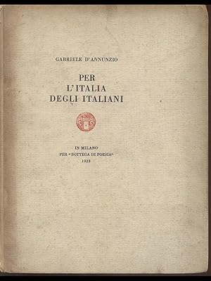 Immagine del venditore per Per l'Italia degli italiani venduto da Librodifaccia