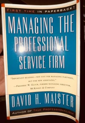 Immagine del venditore per Managing The Professional Service Firm venduto da LawBooksellers