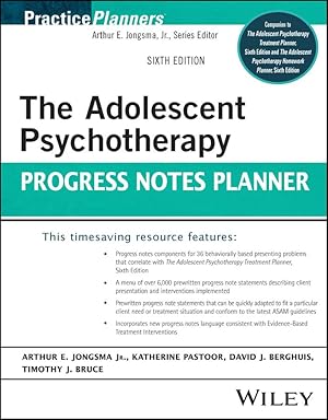 Bild des Verkufers fr The Adolescent Psychotherapy Progress Notes Planner zum Verkauf von moluna