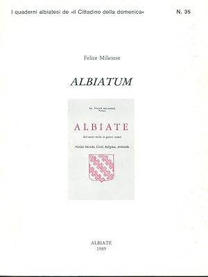 Bild des Verkufers fr Albiatum zum Verkauf von Librodifaccia