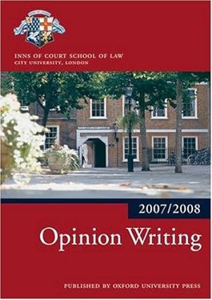 Seller image for Opinion Writing 2007-08: 2007 Edition |a 2007 ed. (Bar Manuals) for sale by WeBuyBooks
