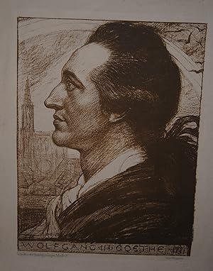 "Goethe als zwanzigjähriger Student". Porträt.