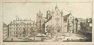 gravure: cathédrale Saint-Pierre, Genève par Gardelle, ca. 1744 (reproduction)