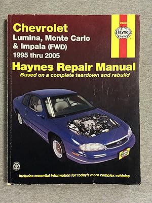 Imagen del vendedor de Chevrolet Lumina, Monte Carlo & Impala Fwd, 1995- 2005, Haynes Repair Manual #24048 a la venta por Book Nook