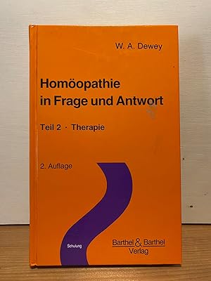 Bild des Verkufers fr Homopathie in Frage und Antwort. Teil 2 Therapie. bersetzt von G. Lang. zum Verkauf von Buchhandlung Neues Leben