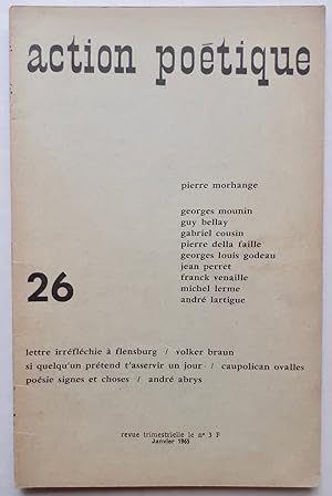 Imagen del vendedor de Action potique n26, janvier 1965. a la venta por Le Livre  Venir