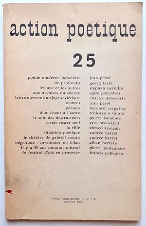 Imagen del vendedor de Action potique n25, octobre 1964. a la venta por Le Livre  Venir