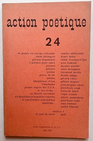 Immagine del venditore per Action potique n24, juin 1964. venduto da Le Livre  Venir