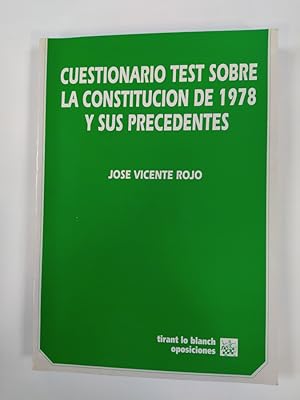 Imagen del vendedor de Cuestionario test sobre la Constitucin de 1978 y sus precedentes. a la venta por TraperaDeKlaus