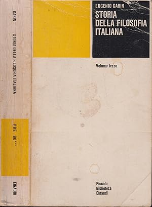 Immagine del venditore per Storia della filosofia italiana. 3 venduto da PRISCA