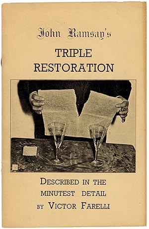 Image du vendeur pour John Ramsay's Triple Restoration mis en vente par Quicker than the Eye