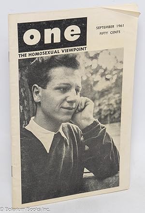 Imagen del vendedor de ONE Magazine: the homosexual viewpoint; vol. 9, #9, September 1961 a la venta por Bolerium Books Inc.