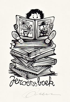 Seller image for "Joroensboek" - Jeroens Bock Kind mit Buch Exlibris ex-libris Ex Libris bookplate for sale by Antiquariat Steffen V�lkel GmbH