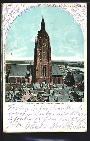 Bild des Verk�ufers f�r Ansichtskarte Alt-Frankfurt, Dom von der Paulskirche aus zum Verkauf von Bartko-Reher