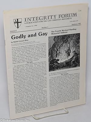 Imagen del vendedor de Integrity Forum: a journal for gay Episcopalians and their friends; vol. 8, #2, Epiphany 1982: Godly & gay a la venta por Bolerium Books Inc.