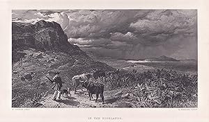 Imagen del vendedor de "In the Highlands" - landscape Landschaft / Sch�fer shepherd cattle cows K�he a la venta por Antiquariat Steffen V�lkel GmbH