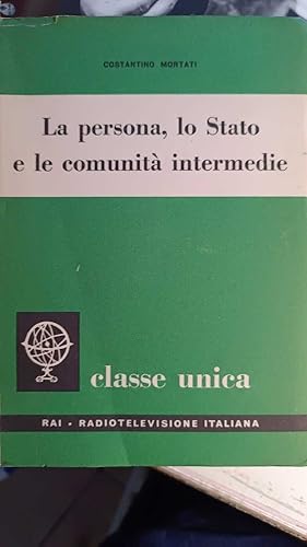 Seller image for La persona, lo stato e le comunit intermendie for sale by MULTI BOOK