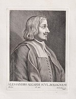Seller image for "Alessandro Algardi Scul. Bolognese" - Alessandro Algardi (1595-1654) Italian sculptor architect Architekt Bildhauer Portrait for sale by Antiquariat Steffen V�lkel GmbH