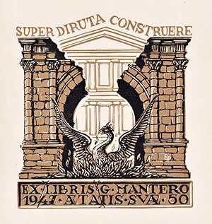 Bild des Verk�ufers f�r "Ex Libris G. Mantero 1947" - Exlibris ex-libris Ex Libris bookplate zum Verkauf von Antiquariat Steffen V�lkel GmbH