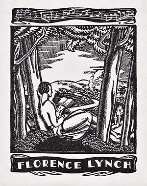 Imagen del vendedor de Florence Lynch" - Exlibris ex-libris Ex Libris Australien Australia bookplate a la venta por Antiquariat Steffen Vlkel GmbH