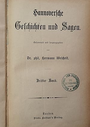 Seller image for Hannoversche Geschichten und Sagen - Dritter Band. for sale by KULTur-Antiquariat