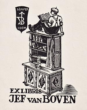 Bild des Verkufers fr Exlibris Jef van Boven" - Exlibris ex-libris Ex Libris bookplate zum Verkauf von Antiquariat Steffen Vlkel GmbH