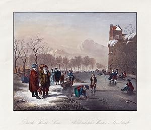 Immagine del venditore per "Dutch Winter Scene / Holl�ndische Winter-Landschaft" - Holland Nederland Netherlands / ice skating Eislaufen venduto da Antiquariat Steffen V�lkel GmbH