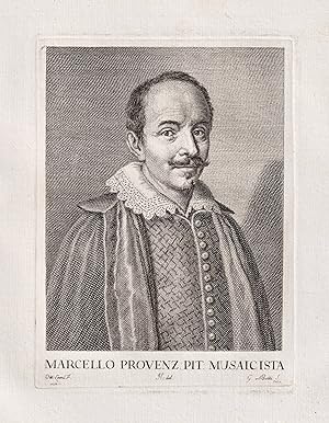 Bild des Verk�ufers f�r "Marcello Provenz. Pitt. Musaicista" - Marcello Provenzale (1575-1639) Italian painter Cento Portrait zum Verkauf von Antiquariat Steffen V�lkel GmbH