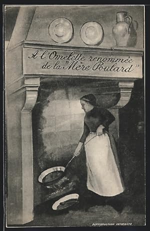 Ansichtskarte Reklame A l`Ommelette renommee de la Mere Poulard Un Verre de Benedictine