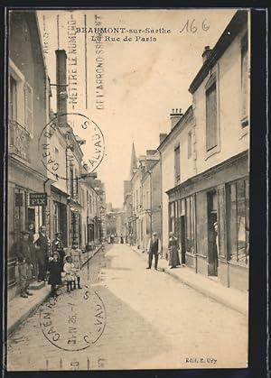 Carte postale Beaumont-sur-Sarthe, La Rue de Paris