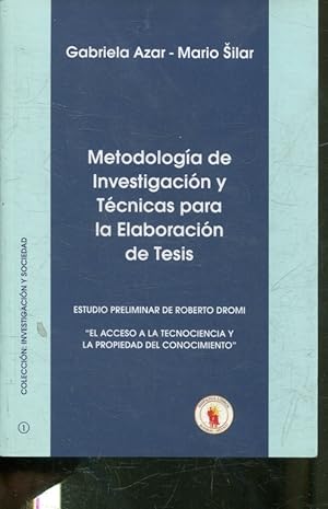 Seller image for METODOLOGIA DE INVESTIGACION Y TECNICAS PARA LA ELABORACION DE TESIS. for sale by Libros Ambig