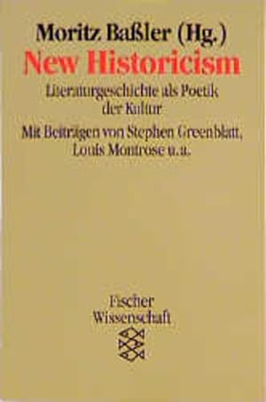 Image du vendeur pour New Historicism: Literaturgeschichte als Poetik der Kultur mis en vente par Studibuch
