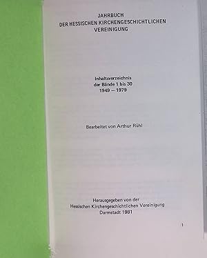 Imagen del vendedor de Das Bild der Reformationsgeschichte bei August Vilmar und Heinrich Heppe -in: Jahrbuch der hessischen kirchengeschichtlichen Vereinigung. Inhaltsverzeichnis der Bd. 1-30, 1949-1979. a la venta por books4less (Versandantiquariat Petra Gros GmbH & Co. KG)