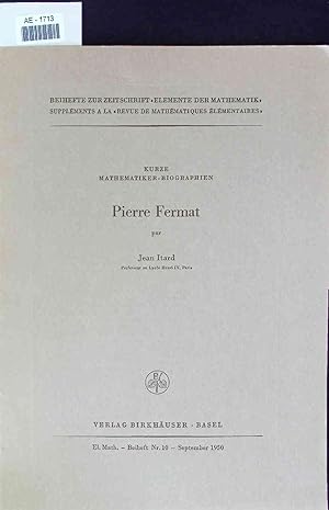 Bild des Verkufers fr Pierre Fermat. Beiheft Nr. 10 zum Verkauf von Antiquariat Bookfarm