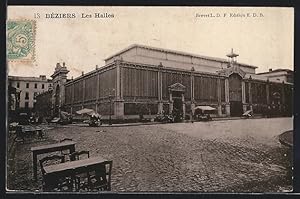 Carte postale Béziers, Les Halles