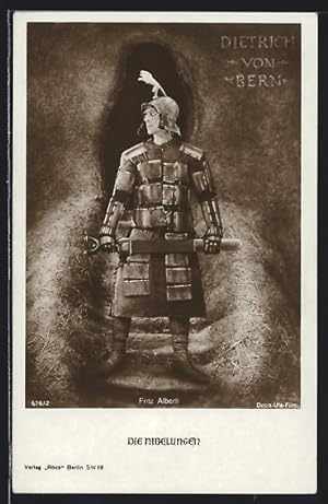 Bild des Verkufers fr Ansichtskarte Filmszene Die Nibelungen, I. Teil, Fritz Alberti als Dietrich von Bern zum Verkauf von Bartko-Reher