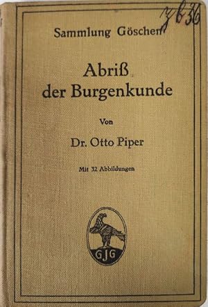 Bild des Verkufers fr Abri der Burgenkunde. (= Sammlung Gschen) zum Verkauf von Antiquariat Bookfarm