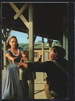 Seller image for Ansichtskarte Der letzte Mohikaner, Nun weiss Unkas, was auf der Farm zu tun ist., Karin Dor und Kurt Grosskurth for sale by Bartko-Reher