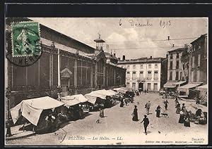 Carte postale Béziers, Les Halles, au Marché