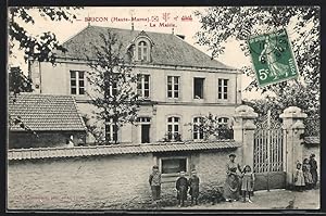 Carte postale Bricon, La Mairie - École