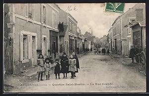 Carte postale Ardentes, Quartier Saint-Martin, La Rue Grande