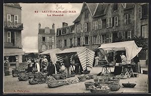Carte postale Saint-Pair-sur-Mer, Le Marché