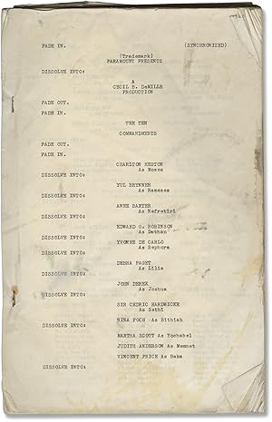 Seller image for The Ten Commandments (Original post-production screenplay for the 1956 film) for sale by Royal Books, Inc., ABAA