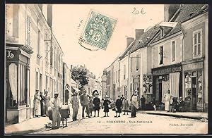 Carte postale Connerré, Rue Nationale