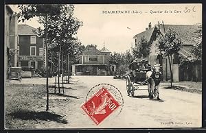 Carte postale Beaurepaire, Quartier de la Gare