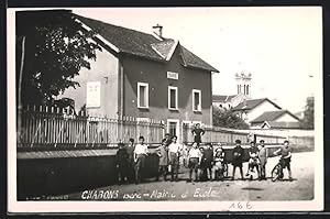 Photo-Carte postale Chabons, Mairie et Ecole